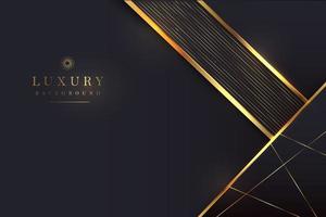 Luxurious black background with a combination of gold shining in a 3D style. Graphic design element. Elegant decoration. EPS 10 vector