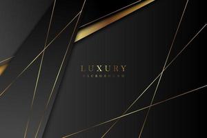 Luxurious black background with a combination of gold shining in a 3D style. Graphic design element. Elegant decoration. EPS 10 vector