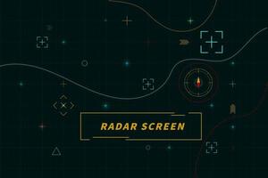 Digital green radar screen. Radar control panel abstract Technology Interface hud on black background vector design.