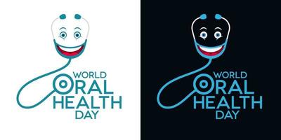 World Oral Health Day Greeting Card Designs vector