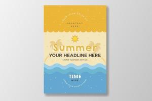 cartel de verano minimalista diseño de fondo de evento de playa. vector