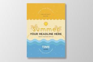 Minimalist summer poster beach event background design. vector