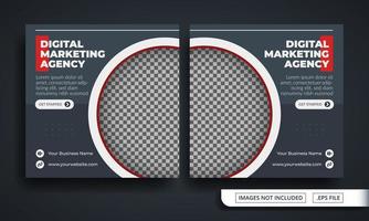 Grey Marketing Agency Themed Social Media Post Template vector