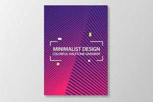 diseño de portada minimalista en degradado de semitono colorido vector