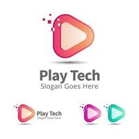 play technology logo design template