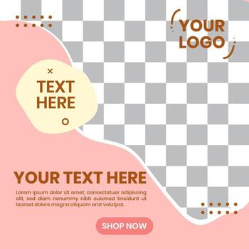 Abstract background social media post template. Abstract shapes vector background design