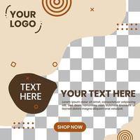 Abstract background social media post template. Abstract shapes vector background design