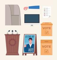 Election icon set vector design