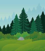 paisaje con pinos vector