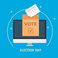 Election day celebration with online option vector