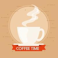 coffee time banner with cup vector