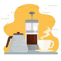 Coffee brewing methods design vector