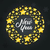 Happy new year banner with stars vector