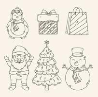 merry christmas icon set vector design