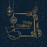 Merry Christmas and happy new year banner vector