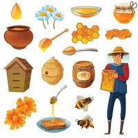 honey cartoon set vector