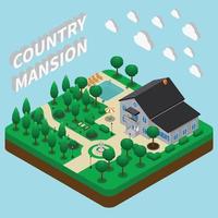 isometric house composition vector