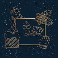 feliz navidad y próspero año nuevo banner vector