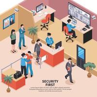 ilustración de control del sistema de seguridad isométrica vector