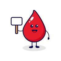 Blood with board cute character illustration vector