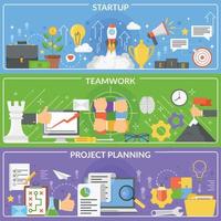 startup project development concept banners vector