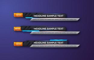futuristic design vector interface Lower third banner Bars. Streaming Video. Breaking, Sport News.