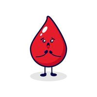 Blood surprised cute character illustration vector