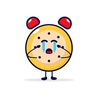 Clock cry cute character illustration vector