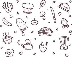 cook object vector illustration . cook doodle style