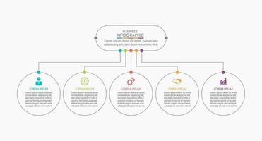 Infographic Thin Line Design Template With 5 Options vector