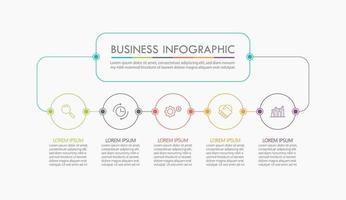 Infographic Thin Line Design Template With 5 Options vector