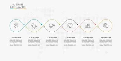 Infographic Thin Line Design Template With 6 Options vector