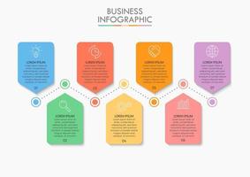 Modern Infographic Connection Template With 7 Options vector