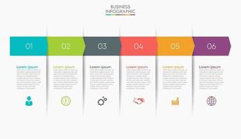 Modern Infographic Connection Template With 6 Options vector