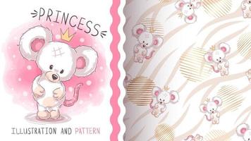 Teddy cartoon character animal mouse - seamless pattern
