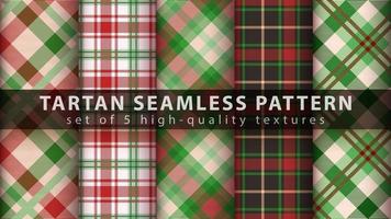Set classic tartan seamless pattern. vector