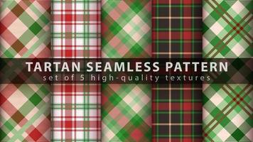 Set classic tartan seamless pattern. vector