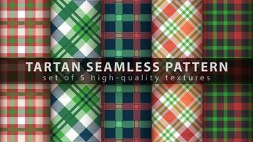 Set classic tartan seamless pattern. vector