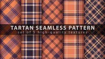 Set classic tartan seamless pattern. vector