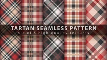 Set classic tartan seamless pattern. vector