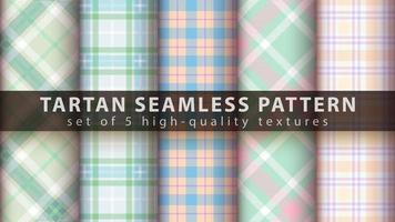 Set classic tartan seamless pattern. vector