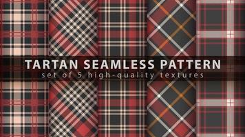 Set classic tartan seamless pattern. vector