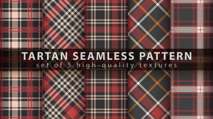 Set classic tartan seamless pattern.