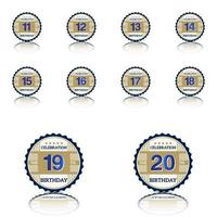 Year Anniversary Set Vector Template Design Illustration