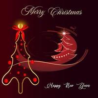 Red Christmas Background Christmas Greeting Card vector