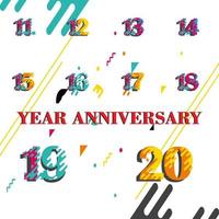 Year Anniversary Set Vector Template Design Illustration