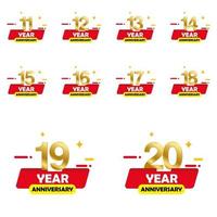 Year Anniversary Set Vector Template Design Illustration