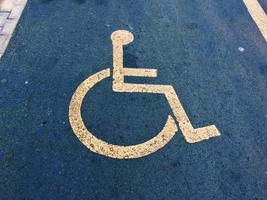 Wheelchair traffic signal on the street in Bilbao City, Spain photo