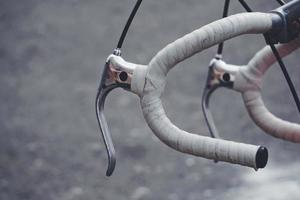 Close up of a bicycle handlebar photo