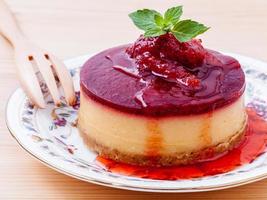 Strawberry cheesecake with mint photo